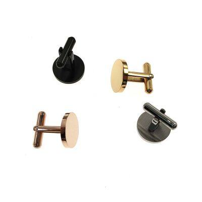 Stainless Steel Round Cufflinks Waterproof Jewelry for Men With Customizable Name Logo photo-5