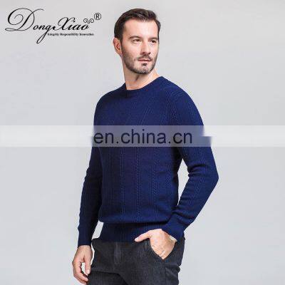 High Quality 100% Merino Wool Crew Neck Cable Knitted Pullover Sweater for Men for Winter photo-6