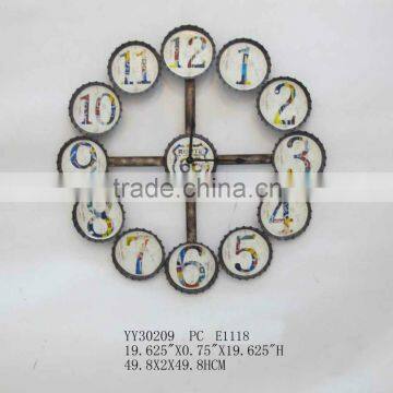 bottle cap design metal clockw, round clock