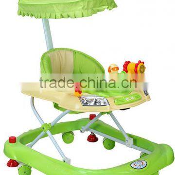 New model Fashion Cartoon Round Boy Car Baby Walker with Canopy BM1528C