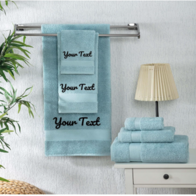 Personalized Towels - Customized Turkish Cotton Towel Set, Monogrammed Towels with Initials, Name & Embroidery, Idea for Weddings, Bridal Showers, Anniversaries, Housewarming