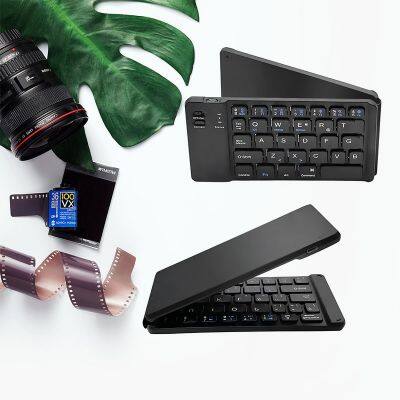 Dual Folding Wireless Bluetooth Keyboard Mini Office Keyboard photo-2
