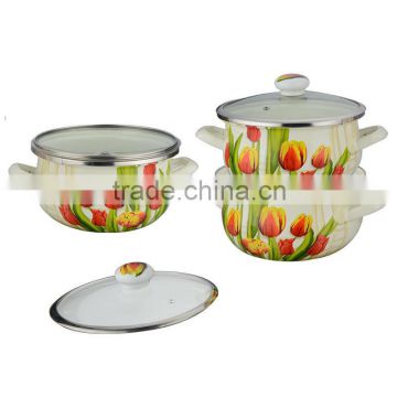 2014 new style enamel stock pot sets