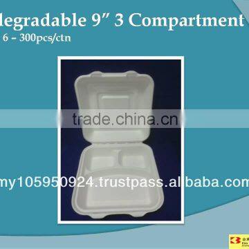 Biodegradable 9"3 Compartment Box