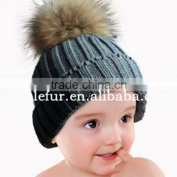 new fashion lovely solid color wool fur pompom baby headwear