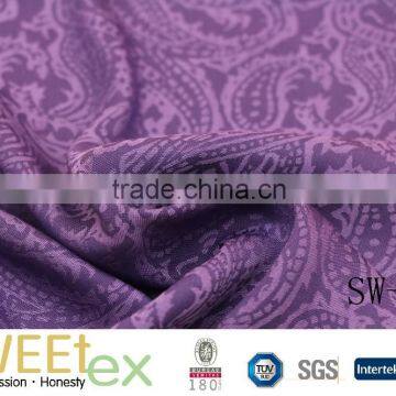 Spring hot selling ladies dresses silky 100%Poly two tone color 75D island yarn jacquard fabric