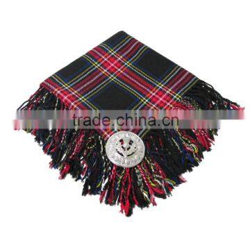 Black Stewart Piper Shawl Made Of Fine Quality Tartan Material