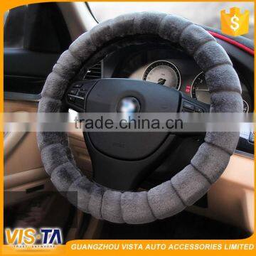 Fashion Wool Cloth With Soft Nap Steering Wheel Cover photo-3