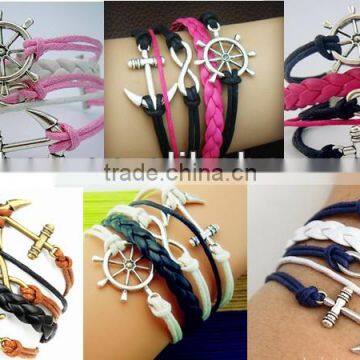 CB8174 china wholesale New design personalize different styles jewelry braided leather bracelet