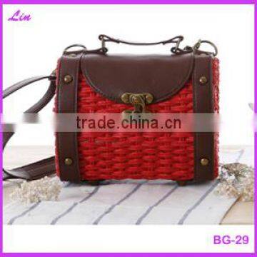 Fashion Girl's Beige Paper Straw Craft Bag photo-3