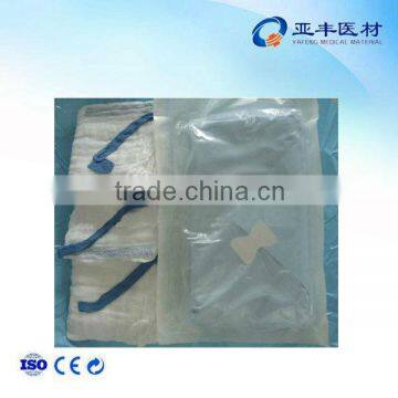 blue paper bag wrapped surgical lap sponge