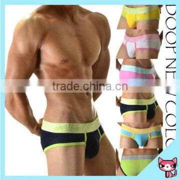 2015 Stitching Color Underwear Sexy Plus Size Men Brief Underwear