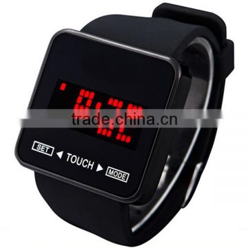 2015 trendy design geneva touch screen led silicone watch