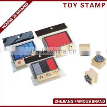 2016 hot selling classical wooden stamp and toy stamp pad set