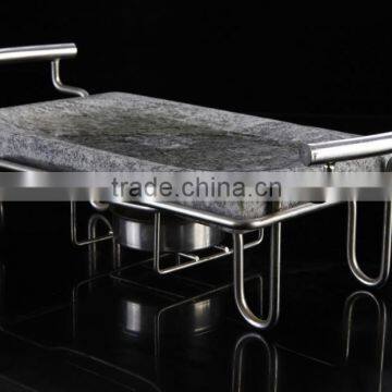 SANCONG traditional granite stone baking pan with frame gas grill