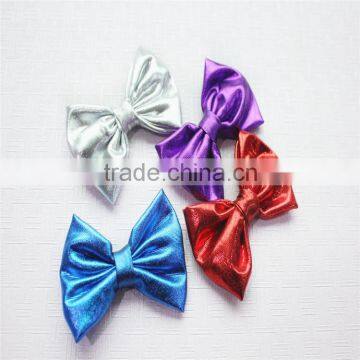 Hair Accessory Feather Bows,3" Metallica Shinny Hair Bow By Piece photo-2