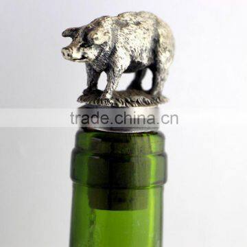 new design personalized farmer pig cork bottle stopper