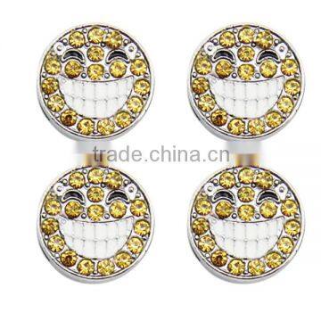 Rhinestone Smile Slider Charms For 10MM DIY Leather Bracelet Gummy Bracelet