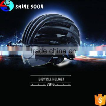 2016 hot sale in mold bicycle HELMET with glass cool helmet