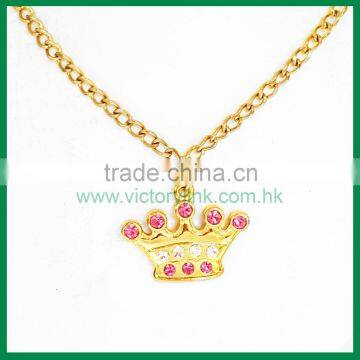 Shiny Crystal Crown Gold Plating rhinestone Necklace