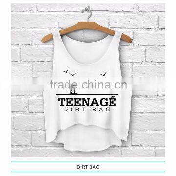 high quality cheap price fashion wholesale white tank top small moq logo custom