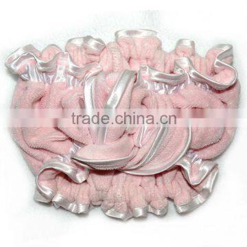 pink polyester fibre hair braid/headband with elastic/ headband for shower