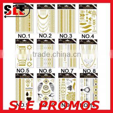 Metallic Gold Silver Black Jewelry Temporary Bling Tattoo