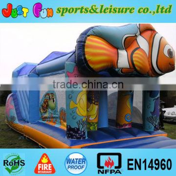 32ft long small Inflatable Seaworld Obstacle Course for kids