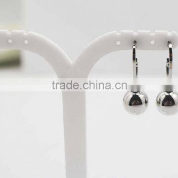 Silver Solid Stainless Steel Ball Pendant Fashion Earrings photo-2