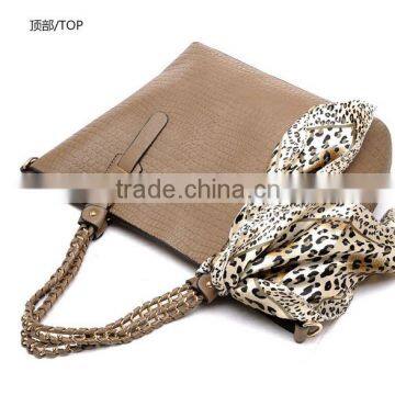 Trendy Italy Designer Women Handbag With Scarf Decorative photo-6