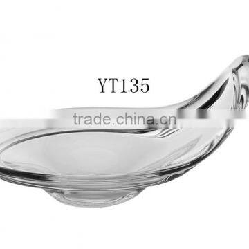 Clear Glass plate Fruit or Console Bowl-Outside Tear Drop Shapes