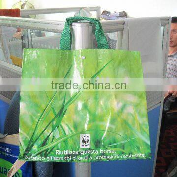 Green shopping bag/Big shopping bag/Long shop tote bag