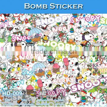 HD-009 Trade Assurance Car Sticker Bomb Colorful Vinyl Film