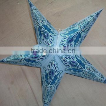 hand printed new glitter printed paper star lanterns