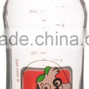Factory price durable standard neck white 8oz 250ml wholesale glass baby bottle from China factory