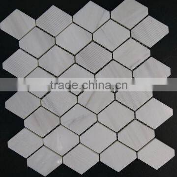 Polished carrara marble mosaic tile