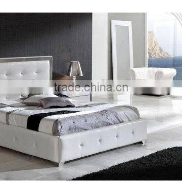 Furniture bed set white leather bed