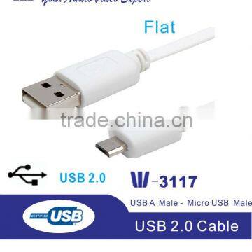 High-speed flat micro 2.0 flexible usb Cable for mouse / dvd player / nokia 2760