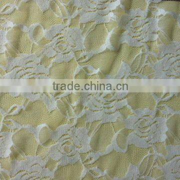 Rose flower nylon lace fabric in stock elastic lace fabric