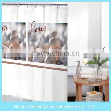 Stone Printing PEVA art Bath Shower Curtain for modernization