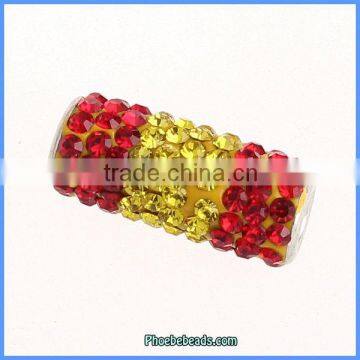 Wholesale Tube Shape Crystal Spain Flag Beads For Jewelry Making CTB-S005