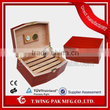 Glossy finish red color wooden cigar cabinet for gift