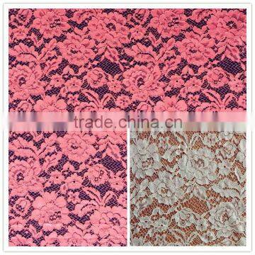 New Arrival Nylon Cotton Lace Fabric/Rose Flower Cheap French Lace Fabric