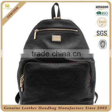 CSS1597-001 Low price Black leather laptop backpack bag