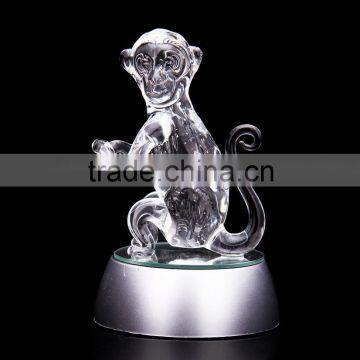 2016 new design chinese zodiac clear cystal monkey figurines