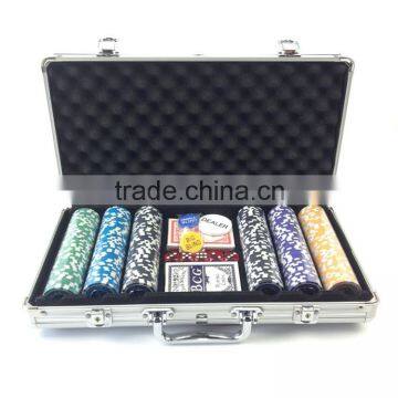 11.5g Casino poker chip set with Aluminun Metal Case 300pcs