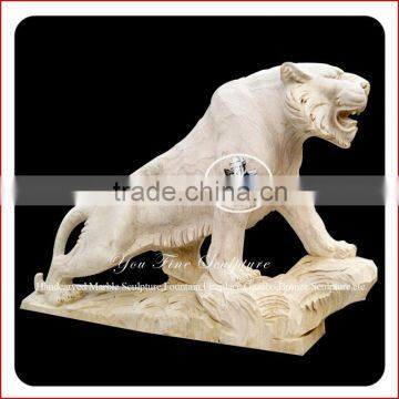 Elegant Large Marble Tiger Statue