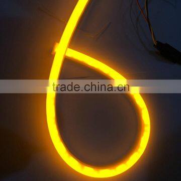 60cm DC 12V Car White/Yellow DRL LED Strip Light Turn Signal Light Daytime Running Light
