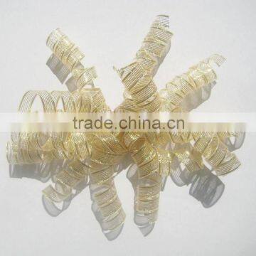 HOT SALE Gold Metallic Mesh Woven Ribbon Present Bow