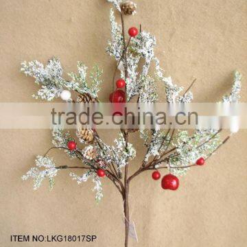 newest special artificial pine needle and foam red berry pick 24" branches pick for chrismas home decoration pick